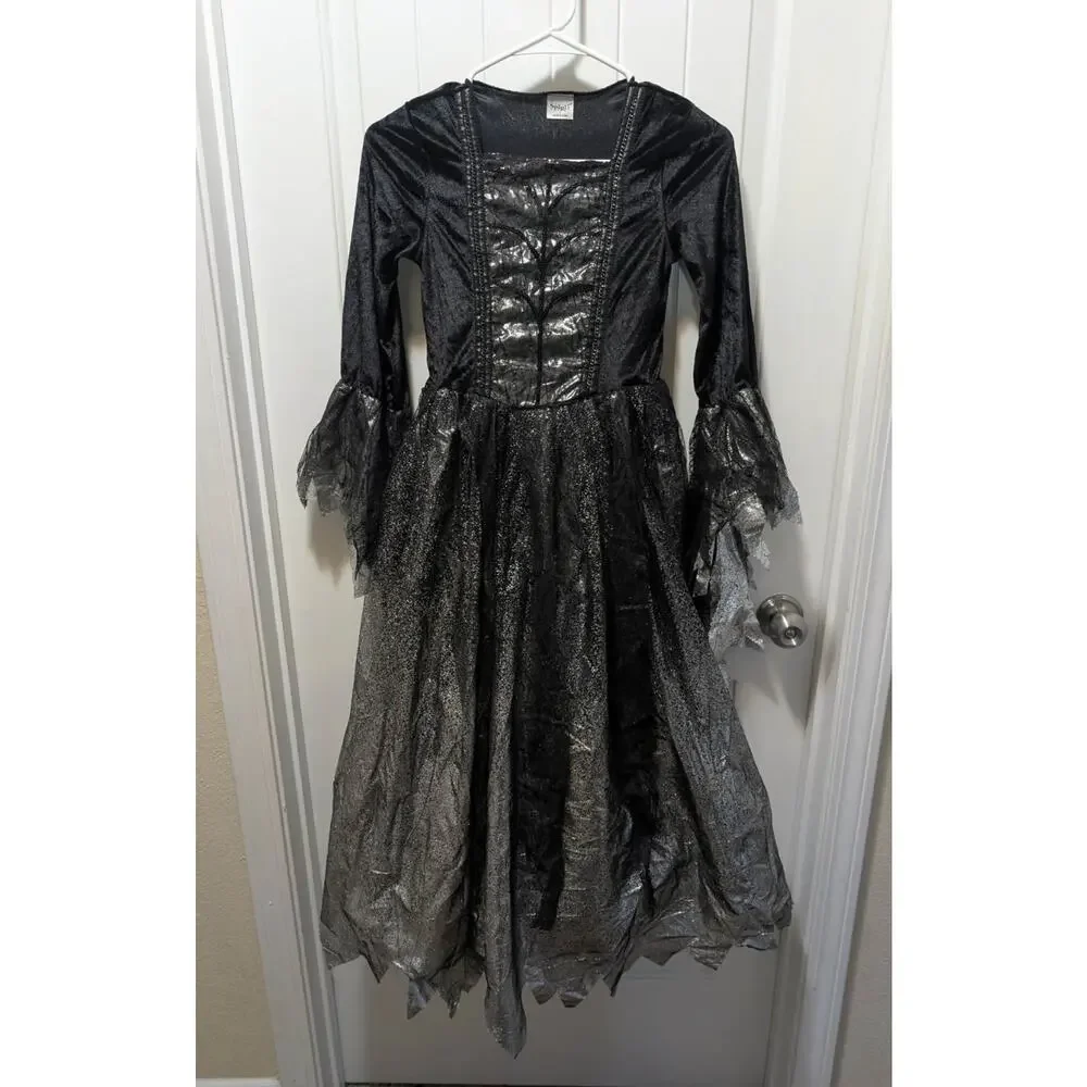 Spirit Girls Goth Gothic Witch Halloween Costume Princess Dress Size L 12-14